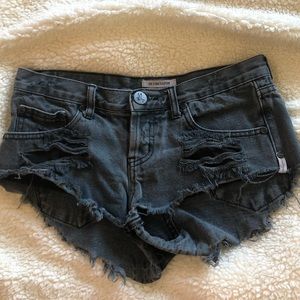 black/grey bonita one teaspoon denim shorts